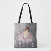 Personalisierter brünetter Ballerina-Namenstänzer Tasche (Vorderseite)