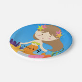 Personalisierter brünetter pappteller (Schrägansicht)