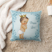 Personalisierter brünetter Prinz Blue Leaves Kissen (Decke)