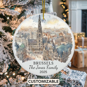 Personalisierter Brüsseler Weihnachtsschmuck, Belg Keramik Ornament