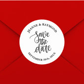 Personalisierter Brustbriefen Hochzeit speichern d Runder Aufkleber