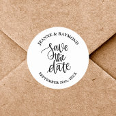 Personalisierter Brustbriefen Hochzeit speichern d Runder Aufkleber