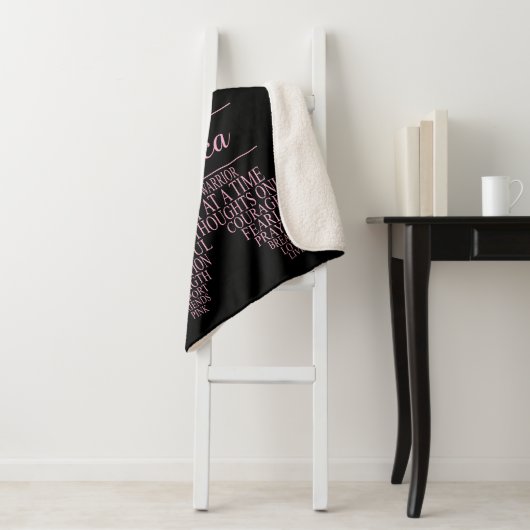 Personalisierter Brustkrebs schwarz und rosa Sherpadecke (Beispiel)