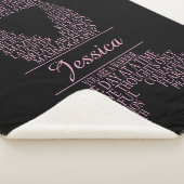 Personalisierter Brustkrebs schwarz und rosa Sherpadecke (3/4)