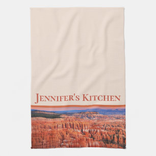 Personalisierter Bryce Canyon Beige Geschirrtuch