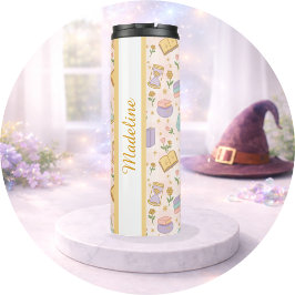 Personalisierter Buch-Mädchen-Zauber Rosa Süßer Na Thermosbecher