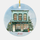 Personalisierter Buchclub Keramik Ornament (Hinten)