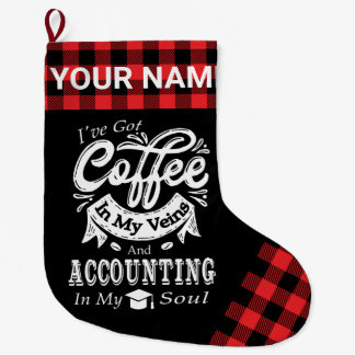 Personalisierter Buchführungskaffee in meinen Vene Großer Weihnachtsstrumpf