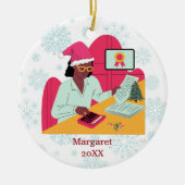 Personalisierter Buchhalter Fügen Sie einen Namen  Keramik Ornament (Vorne)