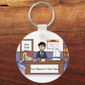 Personalisierter Buchhalter - männlicher Cartoon Schlüsselanhänger (Vorderseite)