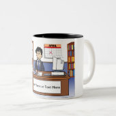 Personalisierter Buchhalter - männlicher Cartoon Zweifarbige Tasse (VorderseiteRechts)