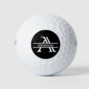Personalisierter Buchstabe A Monogramm Name Schwar Golfball