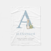 Personalisierter Buchstabe A Peter-Kaninchen-| Fleecedecke (Vorderseite)