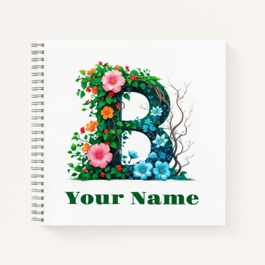 Personalisierter Buchstabe B Notizblock (Vorderseite)