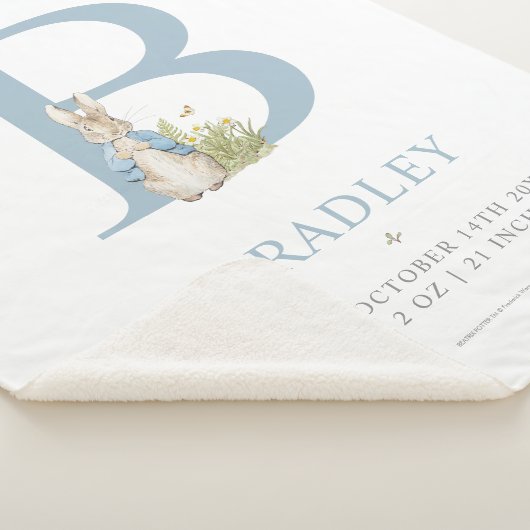 Personalisierter Buchstabe B Peter-Kaninchen-| Sherpadecke (3/4)