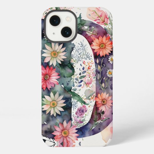 Personalisierter Buchstabe D iPhone Hülle (Rückseite)