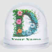 Personalisierter Buchstabe D Schneekugeln (Vorderseite)