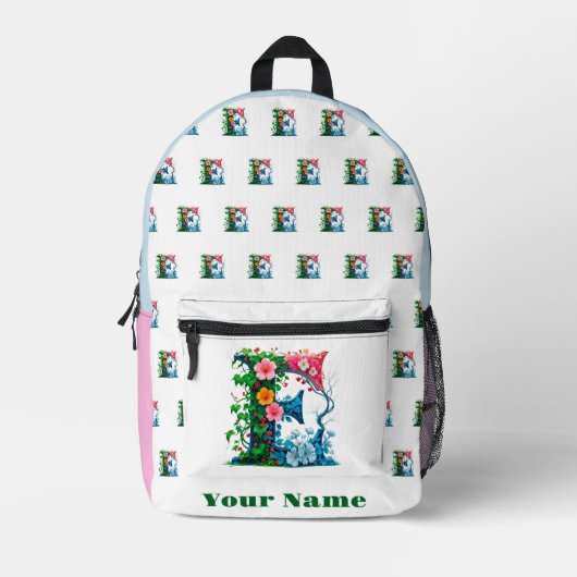 Personalisierter Buchstabe E Bedruckter Rucksack (Vorderseite)