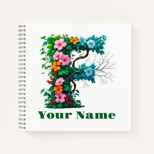 Personalisierter Buchstabe F Notizblock (Vorderseite)