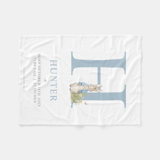 Personalisierter Buchstabe H Peter-Kaninchen-| Fleecedecke (Vorderseite (Horizontal))