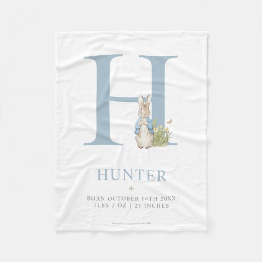 Personalisierter Buchstabe H Peter-Kaninchen-| Fleecedecke (Vorderseite)
