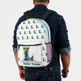 Personalisierter Buchstabe L Bedruckter Rucksack