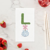 Personalisierter Buchstabe L Topiary Monogramm Serviette (Beispiel)