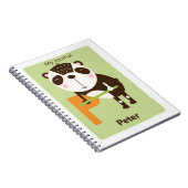 Personalisierter Buchstabe P | Niedlich Panda Kids Notizblock (Rechte Seite)