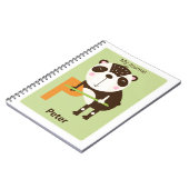 Personalisierter Buchstabe P | Niedlich Panda Kids Notizblock (Linke Seite)