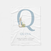 Personalisierter Buchstabe Q Peter-Kaninchen-| Fleecedecke (Vorderseite)