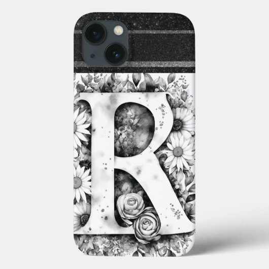 Personalisierter Buchstabe R Elegantes Wasser Case-Mate iPhone Hülle (Rückseite)