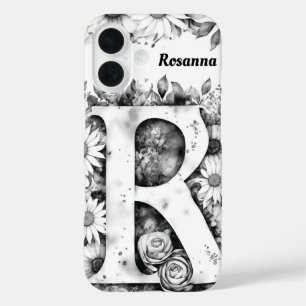 Personalisierter Buchstabe R Elegantes Wasser iPhone 16 Hülle