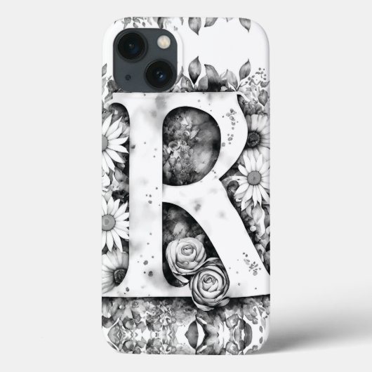Personalisierter Buchstabe R Elegantes Wasser Case-Mate iPhone Hülle (Rückseite)