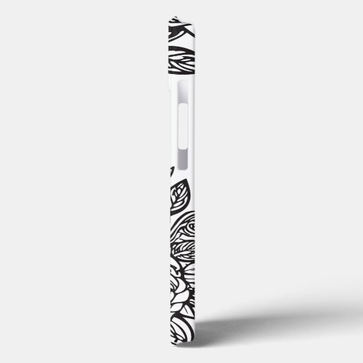 Personalisierter Buchstabe R Schwarz-weiße Tattoo- Case-Mate iPhone Hülle (Rückseite / Links)