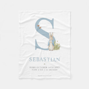 Personalisierter Buchstabe S Peter-Kaninchen-  Fleecedecke