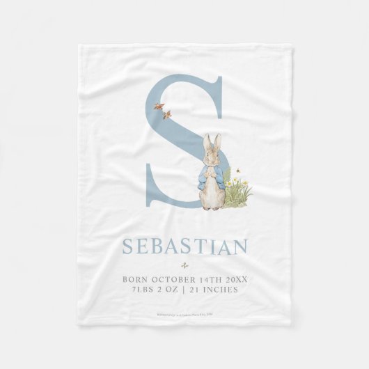 Personalisierter Buchstabe S Peter-Kaninchen-| Fleecedecke (Vorderseite)