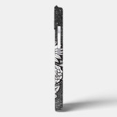 Personalisierter Buchstabe S Schwarzweiß-Glitzer Case-Mate iPhone Hülle (Rückseite / Links)