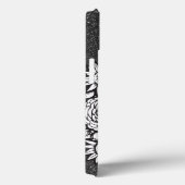 Personalisierter Buchstabe S Schwarzweiß-Glitzer Case-Mate iPhone Hülle (Rückseite / Rechts)