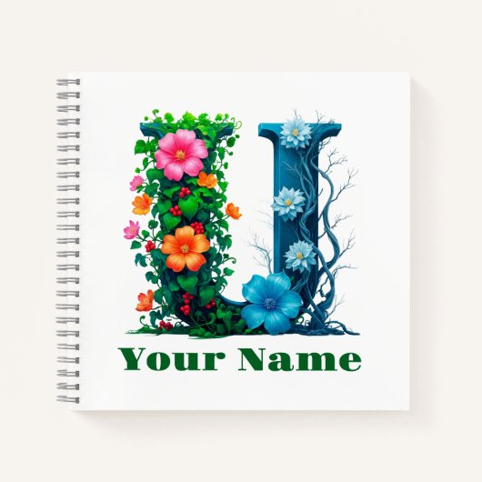 Personalisierter Buchstabe U Notizblock (Vorderseite)