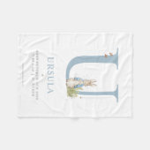 Personalisierter Buchstabe U Peter-Kaninchen-| Fleecedecke (Vorderseite (Horizontal))