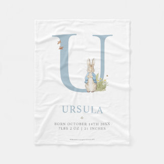 Personalisierter Buchstabe U Peter-Kaninchen-| Fleecedecke