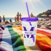 Personalisierter Buchstabe und Name Acryltrinkbecher