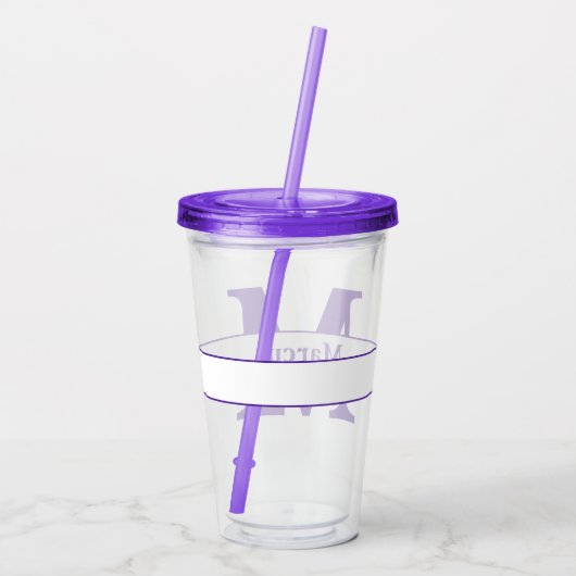 Personalisierter Buchstabe und Name Acryltrinkbecher (Rückseite)