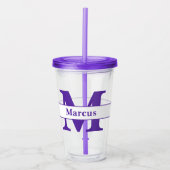 Personalisierter Buchstabe und Name Acryltrinkbecher (Vorderseite)