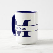 Personalisierter Buchstabe und Name Tasse (Vorderseite Links)