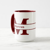 Personalisierter Buchstabe und Name Tasse (Vorderseite Links)