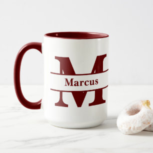 Personalisierter Buchstabe und Name Tasse