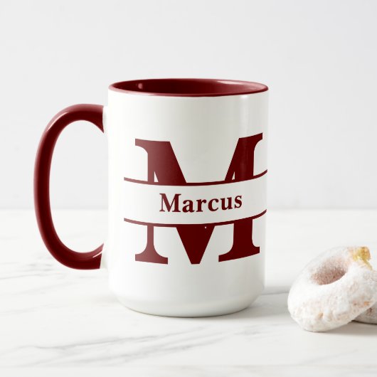 Personalisierter Buchstabe und Name Tasse (Mit Donut)