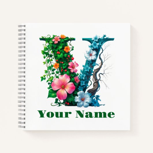 Personalisierter Buchstabe V Notizblock (Vorderseite)