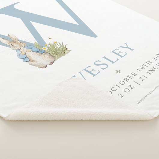 Personalisierter Buchstabe W Peter-Kaninchen-| Sherpadecke (3/4)